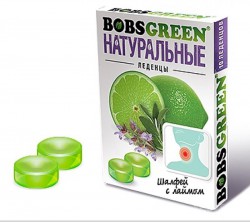 Леденцы Bobsgreen от кашля шалфей лайм 10 шт. 3.2 г