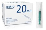 Шприц одноразовый, Pakro (Пакро) 20 мл р. 0.8ммх40мм 21Gх1 1/2