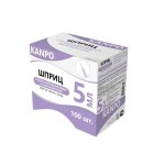 Шприц, 5 мл р. 0.6ммх32мм 23G 100 шт Канпо трехкомпонентный одноразовый инд. упак.