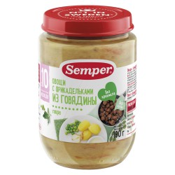Пюре Semper овощи с фрикадельками из говядины с 10 мес 190 г