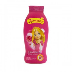 Шампунь детский 400 мл Принцесса 2 в 1 калинка-малинка с экстрактами молока и малины